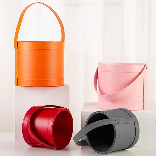 hand held faux leather bucket round christmas flower packing holder container candy chocolate cookies gift package wrap
hand held faux leather bucket round christmas flower packing holder container candy chocolate cookies gift package wrap