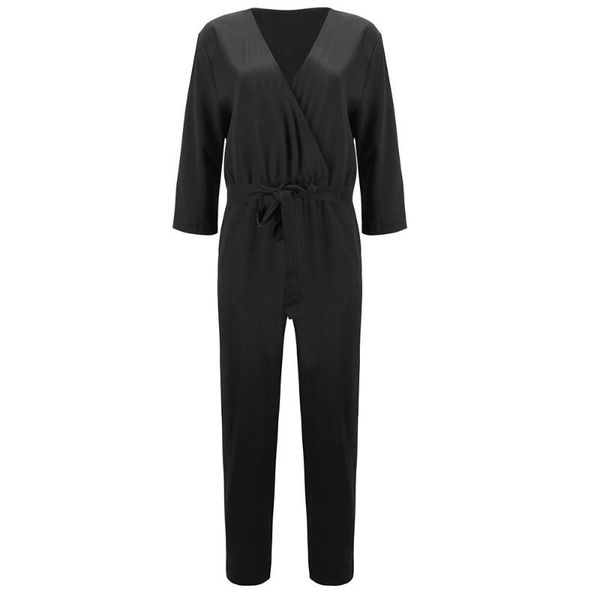 women's jumpsuits & rompers solid color three quarter sleeve v-neck pullover autumn streetwear women pockets lace up straight ankle-len, Black;white
women's jumpsuits & rompers solid color three quarter sleeve v-neck pullover autumn streetwear women pockets lace up straight ankle-len, Black;white