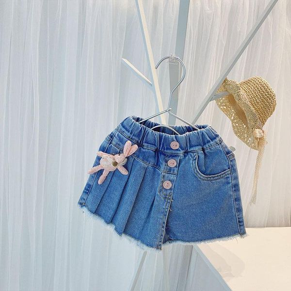 summer children kids cartoon denim jeans casual girls shorts pleated skirtpants, Blue
summer children kids cartoon denim jeans casual girls shorts pleated skirtpants, Blue