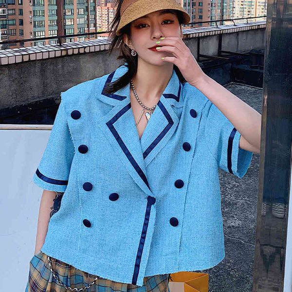 korea chic outerwear modern lady jacket summer women turn-down collar blue ladies short coat 16f1140 210510, Black;brown
korea chic outerwear modern lady jacket summer women turn-down collar blue ladies short coat 16f1140 210510, Black;brown