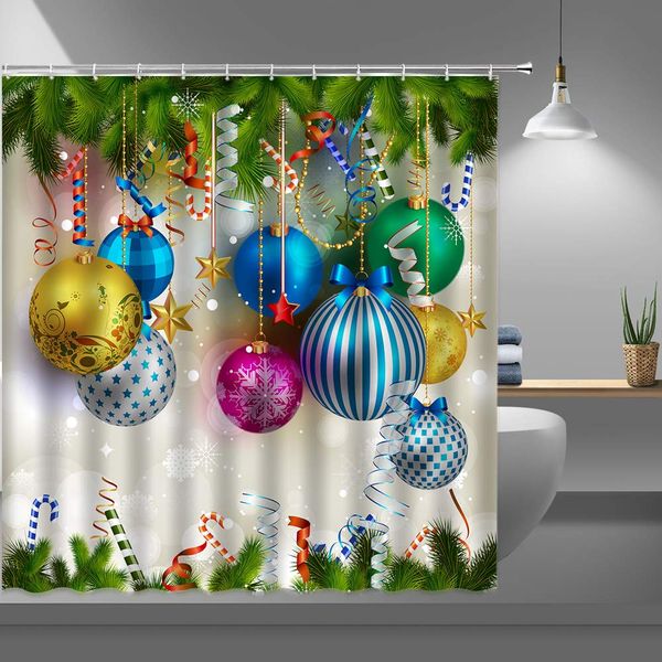 merry christmas shower curtains for bathroom,christmas balls and pine branches fabric shower curtain with plastic hooks,69x70
merry christmas shower curtains for bathroom,christmas balls and pine branches fabric shower curtain with plastic hooks,69x70