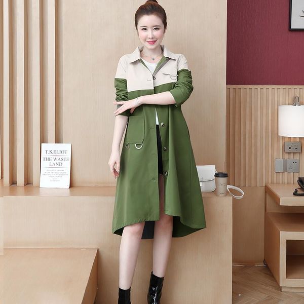 women's trench coats plus size coat women clothes 2021 spring autumn korean loose long splice windbreaker casual overcoat 5xl h161, Tan;black
women's trench coats plus size coat women clothes 2021 spring autumn korean loose long splice windbreaker casual overcoat 5xl h161, Tan;black