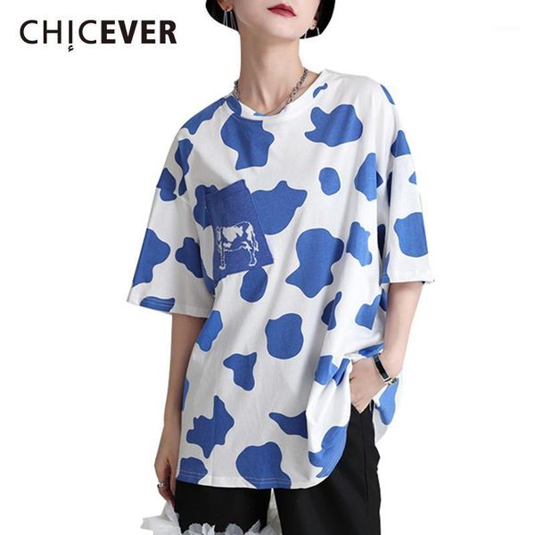 women's t-shirt chicever print casual t shirt for women o neck short sleeve hit color knitted loose shirts female summer clothing 2021, White
women's t-shirt chicever print casual t shirt for women o neck short sleeve hit color knitted loose shirts female summer clothing 2021, White