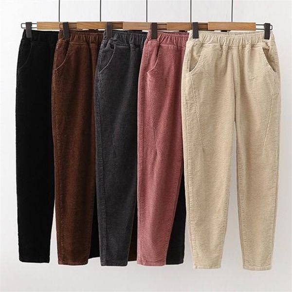 arrival autumn women elastic waist corduroy pants all-matched casual simple loose harem plus size female trousers s279 210512, Black;white
arrival autumn women elastic waist corduroy pants all-matched casual simple loose harem plus size female trousers s279 210512, Black;white