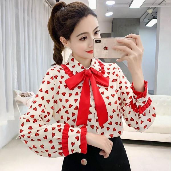 women's blouses & shirts 2021 spring women loose on number blouse shirt red black milky bow, White
women's blouses & shirts 2021 spring women loose on number blouse shirt red black milky bow, White