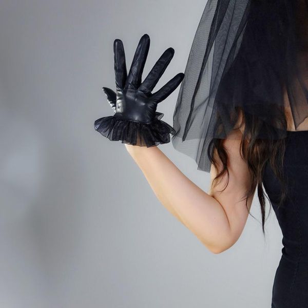 five fingers gloves real leather 13cm short pure sheepskin black female ballet net yarn lace wave laceness women touch screen zp58, Blue;gray
five fingers gloves real leather 13cm short pure sheepskin black female ballet net yarn lace wave laceness women touch screen zp58, Blue;gray