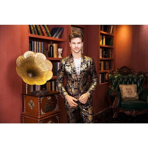 men's suits & blazers mens with pants terno masculino floral men prom suit costume homme gold tuxedo jacket christmas, White;black
men's suits & blazers mens with pants terno masculino floral men prom suit costume homme gold tuxedo jacket christmas, White;black