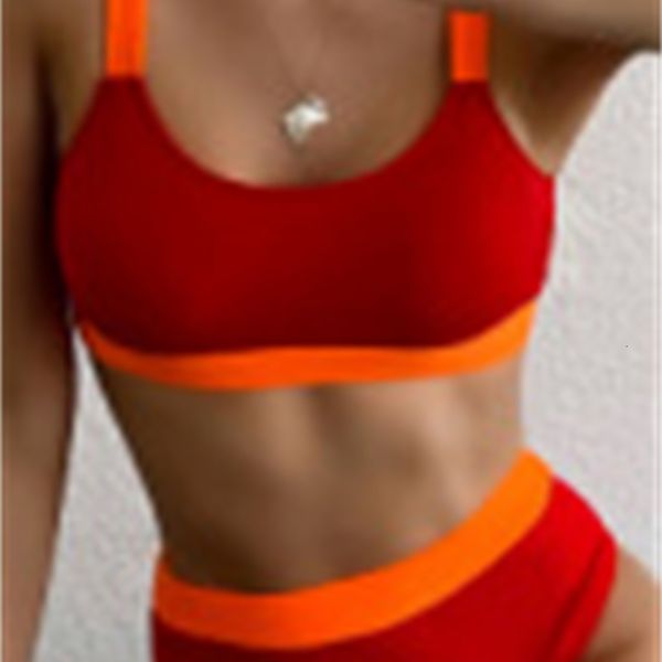 2021 women's bikini strap split swimsuit, White;black