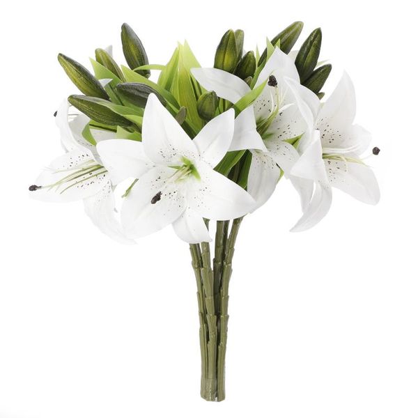 decorative flowers & wreaths 36cm white lilies artificial bouquet real feel plastic fake for home wedding decoration indoor
decorative flowers & wreaths 36cm white lilies artificial bouquet real feel plastic fake for home wedding decoration indoor