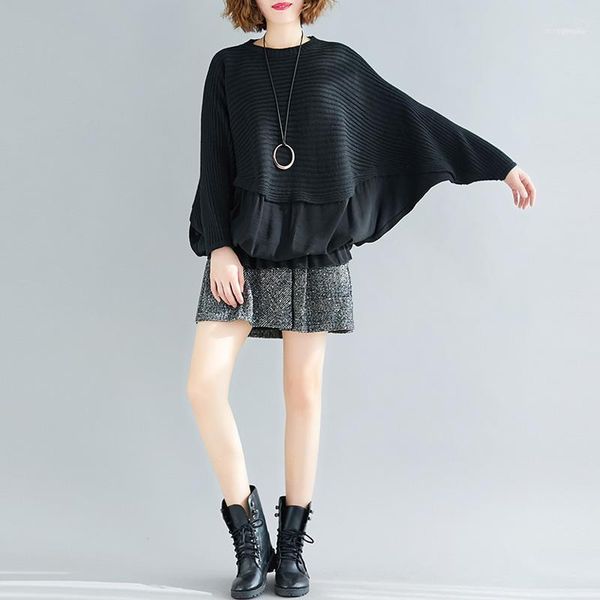 women's sweaters plus size loose stitching knitting sweater women pullover bat shirt 2021 autumn winter vintage long sleeve sweater1, White;black
women's sweaters plus size loose stitching knitting sweater women pullover bat shirt 2021 autumn winter vintage long sleeve sweater1, White;black