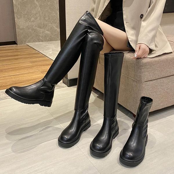 boots rimocy stretch pu leather knee high women 2021 fashion round toe long platform woman back zipper thick heels botas, Black
boots rimocy stretch pu leather knee high women 2021 fashion round toe long platform woman back zipper thick heels botas, Black