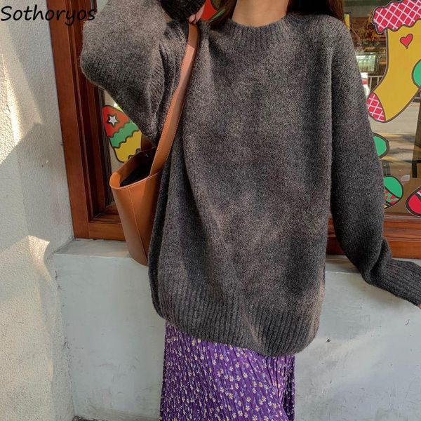 women pullovers sweater solid long sleeve simple design sweet females leisure chic trendy elegant loose street knitted outwear women's, White;black
women pullovers sweater solid long sleeve simple design sweet females leisure chic trendy elegant loose street knitted outwear women's, White;black