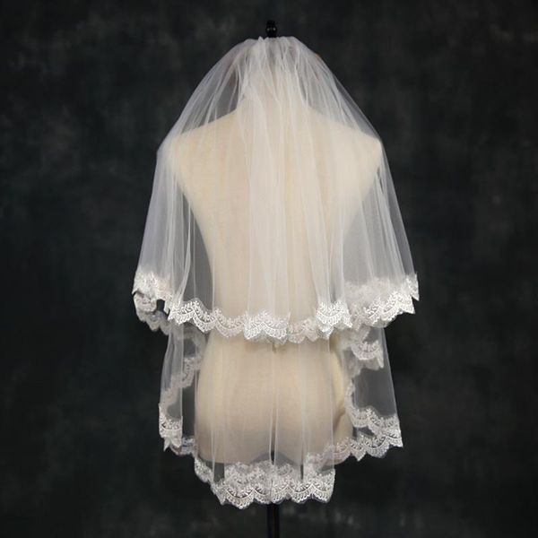 bridal veils veu de noiva lace edge short wedding veil with comb white ivory two layers tulle bride accessories welon slubny, Black
bridal veils veu de noiva lace edge short wedding veil with comb white ivory two layers tulle bride accessories welon slubny, Black