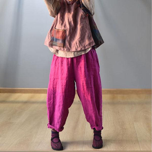 women's pants & capris women loose solid color elastic waist linen ladies plus size flax trousers female 2021 spring summer autumn, Black;white
women's pants & capris women loose solid color elastic waist linen ladies plus size flax trousers female 2021 spring summer autumn, Black;white