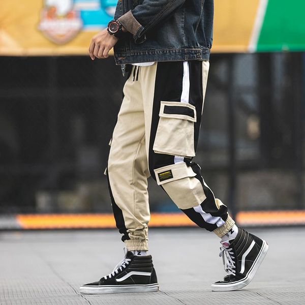 men's pants 2021 hip streetwear green joggers man ribbons cotton cargo pant trousers harem male lbz172, Black
men's pants 2021 hip streetwear green joggers man ribbons cotton cargo pant trousers harem male lbz172, Black