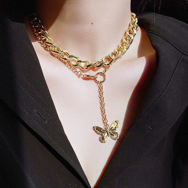 pendant necklaces 2021 metal double layer butterfly necklace exaggerated fashion all-match accessories women, Silver
pendant necklaces 2021 metal double layer butterfly necklace exaggerated fashion all-match accessories women, Silver