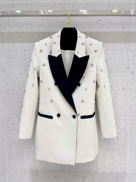 women's suits & blazers the 2021 stereo waist nail bead jackets 0906, White;black