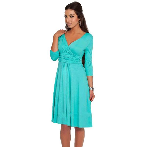 casual dresses ladies dress v-neck 3/4 sleeve rockabilly swing pleated ruched hight waist party vestidos, Black;gray
casual dresses ladies dress v-neck 3/4 sleeve rockabilly swing pleated ruched hight waist party vestidos, Black;gray