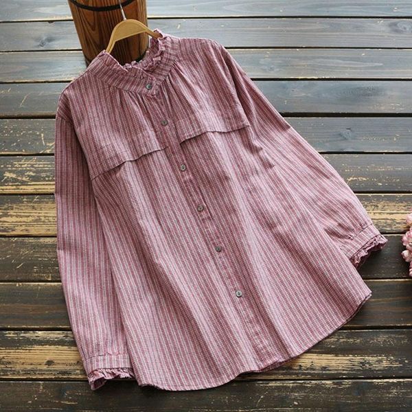 women's blouses & shirts arrival spring arts style women loose casual striped o-neck cotton linen shirt all-matched button long sleeve, White
women's blouses & shirts arrival spring arts style women loose casual striped o-neck cotton linen shirt all-matched button long sleeve, White