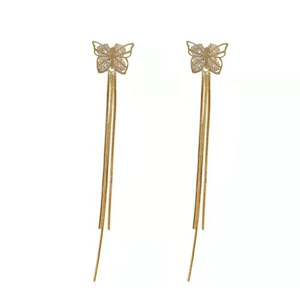 vintage gold color long tassel dangle earrings for women fashion crystal zircon butterfly drop earring korean trend jewelry gift, Silver
vintage gold color long tassel dangle earrings for women fashion crystal zircon butterfly drop earring korean trend jewelry gift, Silver