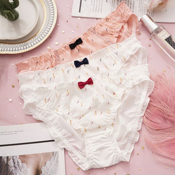 lovely girl milk silk all cotton crotch low waist bread pants sweet bow women's underwear, Black;white
lovely girl milk silk all cotton crotch low waist bread pants sweet bow women's underwear, Black;white