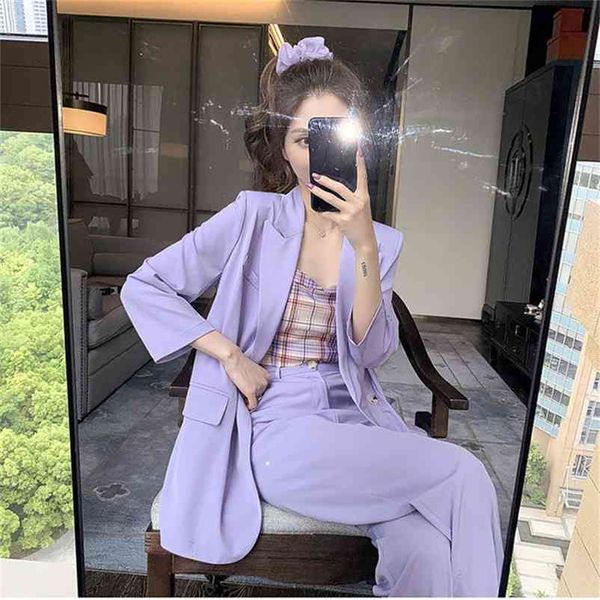 korean autumn vintage casual loose blazer jackets + high waist wide leg suits pants 3 pieces set office lady tanks 210519, White
korean autumn vintage casual loose blazer jackets + high waist wide leg suits pants 3 pieces set office lady tanks 210519, White