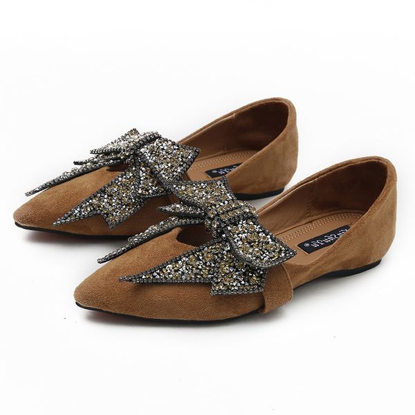 Women Flat Shoes Flock Crystal Butterfly-knot Single Shoes Pointed Toe Slip On Shoes For Women Flats Shallow Loafers 41, Camel
Women Flat Shoes Flock Crystal Butterfly-knot Single Shoes Pointed Toe Slip On Shoes For Women Flats Shallow Loafers 41, Camel