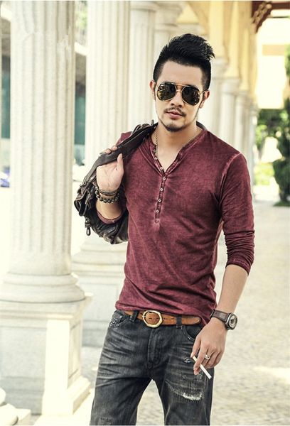 men henry t shirts cotton vintage casual long sleeve men old color cardigan t shirt kg-140, White;black
men henry t shirts cotton vintage casual long sleeve men old color cardigan t shirt kg-140, White;black