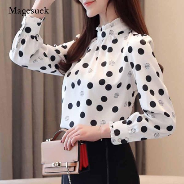 women's blouses & shirts 2021 autumn long sleeve polka dot women blouse fashion chiffon casual stand-up collar blusas mujer 6113, White
women's blouses & shirts 2021 autumn long sleeve polka dot women blouse fashion chiffon casual stand-up collar blusas mujer 6113, White