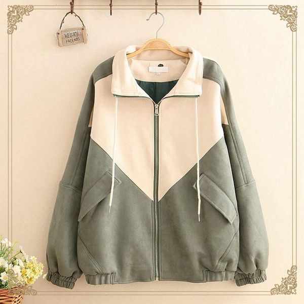 women's jackets small and pure fresh art institute wind loose suede fabric zipper cardigan jacket girl autumn/winter colorant match coa, Black;brown
women's jackets small and pure fresh art institute wind loose suede fabric zipper cardigan jacket girl autumn/winter colorant match coa, Black;brown