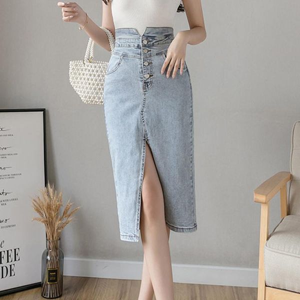 skirts limiguyue spring vintage women denim midi skirt front split buttons high waist pencil bodycon hip saia jeans k614, Black
skirts limiguyue spring vintage women denim midi skirt front split buttons high waist pencil bodycon hip saia jeans k614, Black