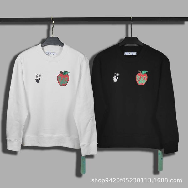 2021 autumn and winter new off red apple hd printed round neck sweater for men women, Black
2021 autumn and winter new off red apple hd printed round neck sweater for men women, Black