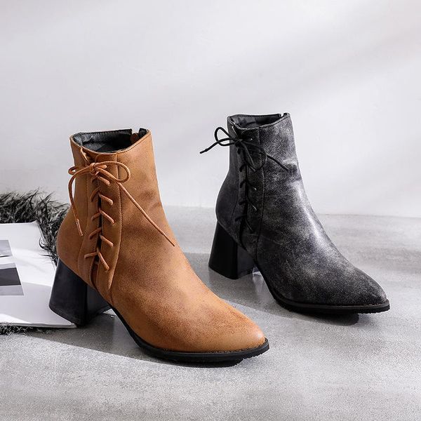 boots classics fashion women autumn ankle pointed toe high vintage short solid leisure mature winter shoes plus size, Black
boots classics fashion women autumn ankle pointed toe high vintage short solid leisure mature winter shoes plus size, Black