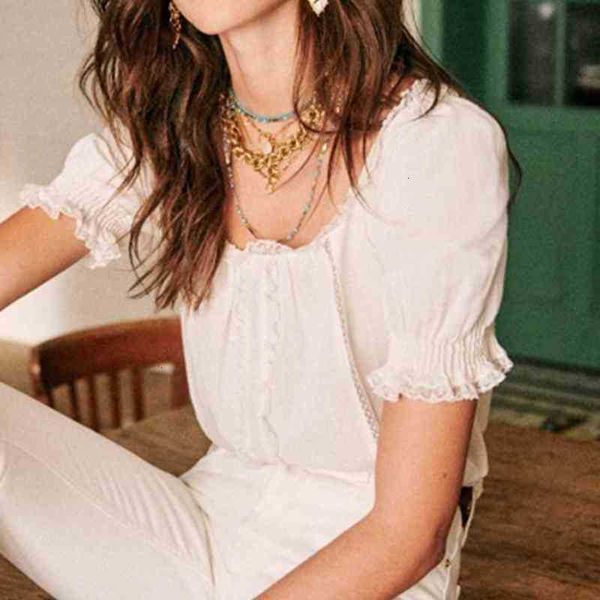 women's blouses & shirts blouses lace ruffled blouse women manches bouffantes short sleeve patchwork collar white chic vintage al44
women's blouses & shirts blouses lace ruffled blouse women manches bouffantes short sleeve patchwork collar white chic vintage al44