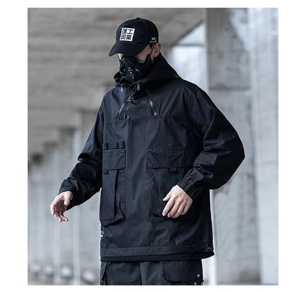 men's jackets mens techwear jacket for men spring streetwear black hooded waterproof windbreaker japanese clothing drop, Black;brown
men's jackets mens techwear jacket for men spring streetwear black hooded waterproof windbreaker japanese clothing drop, Black;brown