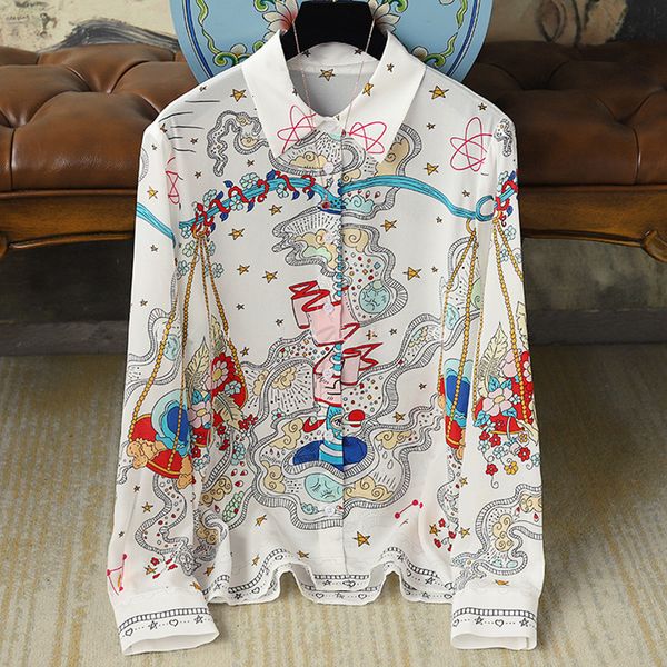 women's blouses & shirts 2021 autumn female print long sleeve fashion sweet c369, White
women's blouses & shirts 2021 autumn female print long sleeve fashion sweet c369, White