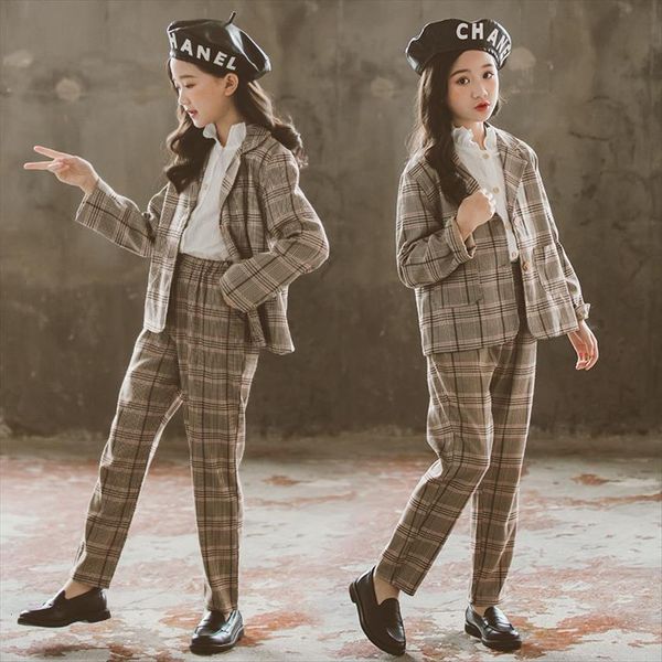 fashion england style baby girls suits plaid jackets trousers 2pcs loose kids sets casual comfort children clothes vestidos, White
fashion england style baby girls suits plaid jackets trousers 2pcs loose kids sets casual comfort children clothes vestidos, White