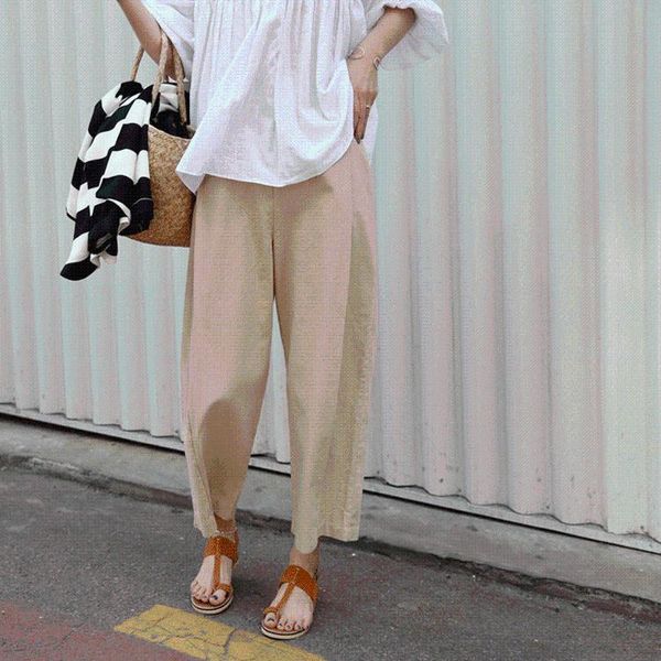 women's pants & capris johnature vintage casual linen ankle-length women 2021 spring summer elastic waist pockets solid color wide leg, Black;white
women's pants & capris johnature vintage casual linen ankle-length women 2021 spring summer elastic waist pockets solid color wide leg, Black;white