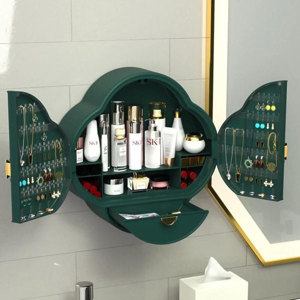 non-perforated wall-mounted cosmetic storage box jewelry organizer de maquillaje large capacity drawer deskboxes & bins
non-perforated wall-mounted cosmetic storage box jewelry organizer de maquillaje large capacity drawer deskboxes & bins
