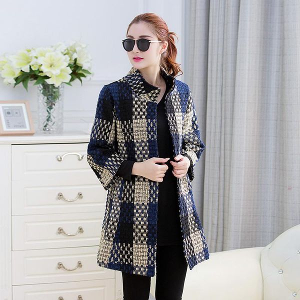 women's wool & blends coat jacket female long section autumn and winter korean slim plus size plaid cashmere woolen, Black
women's wool & blends coat jacket female long section autumn and winter korean slim plus size plaid cashmere woolen, Black
