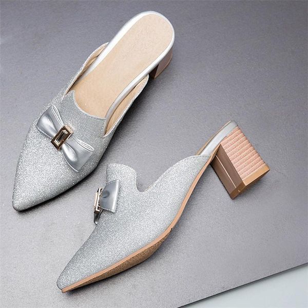 slippers block heel mules shoes women high heels pointed toe bow outdoor summer womens bling glitter slides big size 10, Black
slippers block heel mules shoes women high heels pointed toe bow outdoor summer womens bling glitter slides big size 10, Black