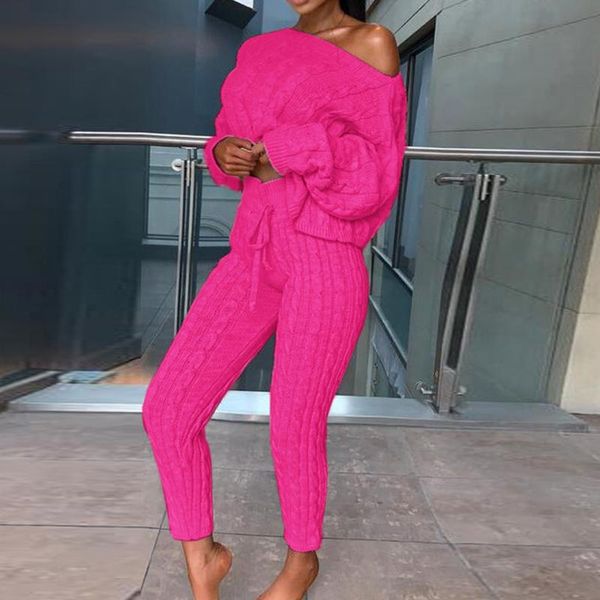 women's two piece pants women knitted tracksuit pieces set autumn female sweater + elastic waist suit joggers outfits streetwear, White
women's two piece pants women knitted tracksuit pieces set autumn female sweater + elastic waist suit joggers outfits streetwear, White