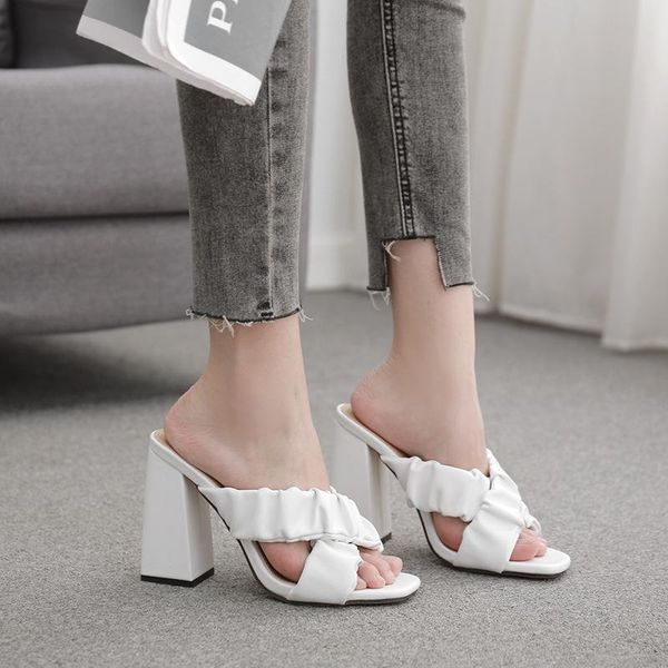 ladies pleated 2021 slippers summer fashion solid outside party high heels shoes gladiator slides sandals tenis feminino, Black
ladies pleated 2021 slippers summer fashion solid outside party high heels shoes gladiator slides sandals tenis feminino, Black