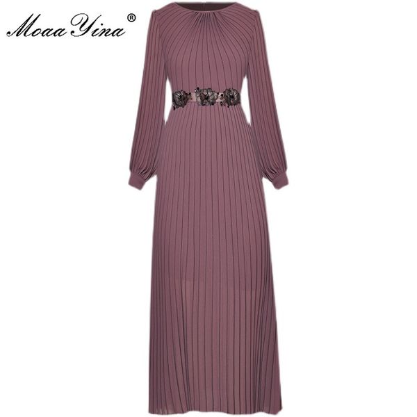 fashion designer dress spring women's dress long sleeve beaded lace-up pleated maxi dresses 210524, Black;gray
fashion designer dress spring women's dress long sleeve beaded lace-up pleated maxi dresses 210524, Black;gray