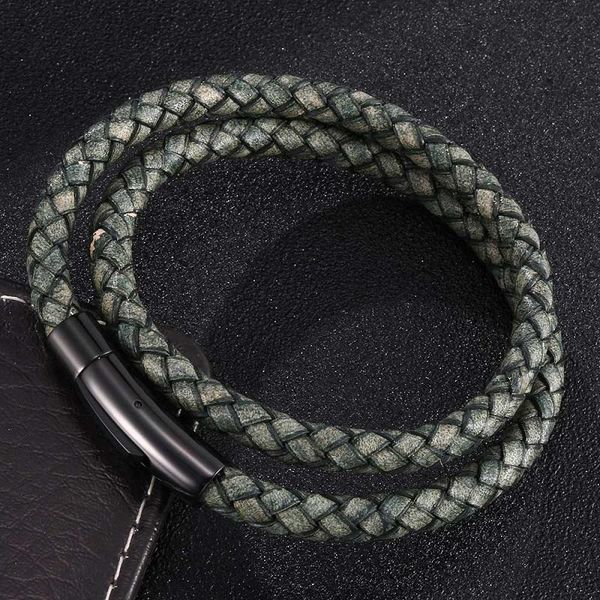 charm bracelets retro green fashion double layer braided leather bracelet men women stainless steel snaps jewelry accessories gifts 0, Golden;silver
charm bracelets retro green fashion double layer braided leather bracelet men women stainless steel snaps jewelry accessories gifts 0, Golden;silver