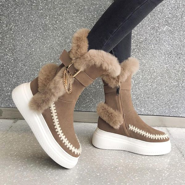 boots brand cow suede platforms flats snow women mid-calf autumn winter warm shoes woman fashion casual, Black
boots brand cow suede platforms flats snow women mid-calf autumn winter warm shoes woman fashion casual, Black
