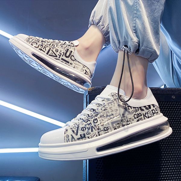 New Designer Men Casual Shoes Tide Print Pu Leather Spring Autumn Fashion Youth Air Cushion Flat Shoes Trend Cool Sneakers, Black
New Designer Men Casual Shoes Tide Print Pu Leather Spring Autumn Fashion Youth Air Cushion Flat Shoes Trend Cool Sneakers, Black