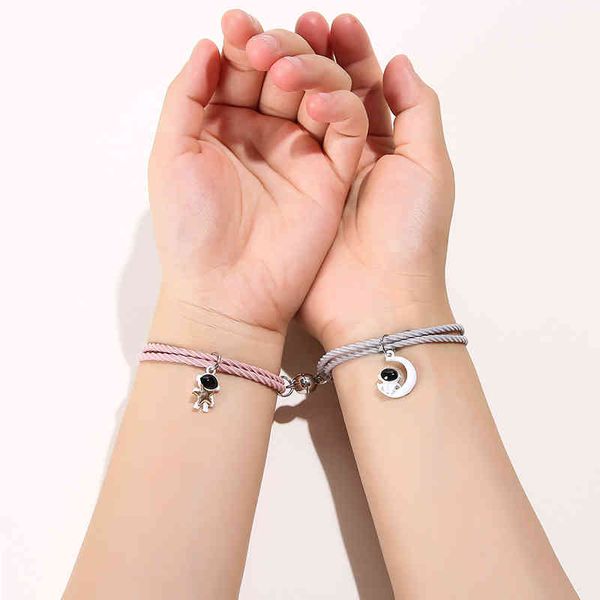 cartoon magnetic couple bracelets with moon robots pendant cute mutually attractive friendship rope gifts for friends d88, Golden;silver
cartoon magnetic couple bracelets with moon robots pendant cute mutually attractive friendship rope gifts for friends d88, Golden;silver