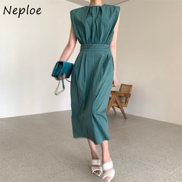 o neck sleeveless summer temperament dress women high waist hip a line pleat long vestidos ol slim robe 210422, Black;gray
o neck sleeveless summer temperament dress women high waist hip a line pleat long vestidos ol slim robe 210422, Black;gray