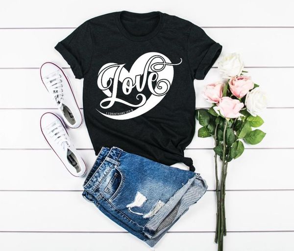 women's t-shirt love in a heart tshirt corinthians 13 4-8 never fails short-sleeve women fashion graphic christian jesus tee, White
women's t-shirt love in a heart tshirt corinthians 13 4-8 never fails short-sleeve women fashion graphic christian jesus tee, White